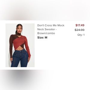 BNWT brown/ burnt orange fashion crop sweater